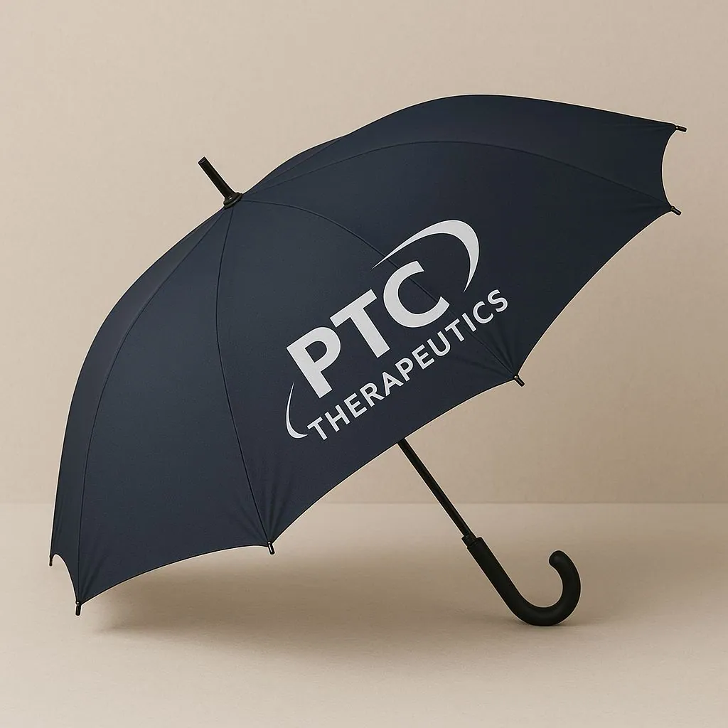 Paraguas ejecutivo azul marino personalizado para PTC Therapeutics