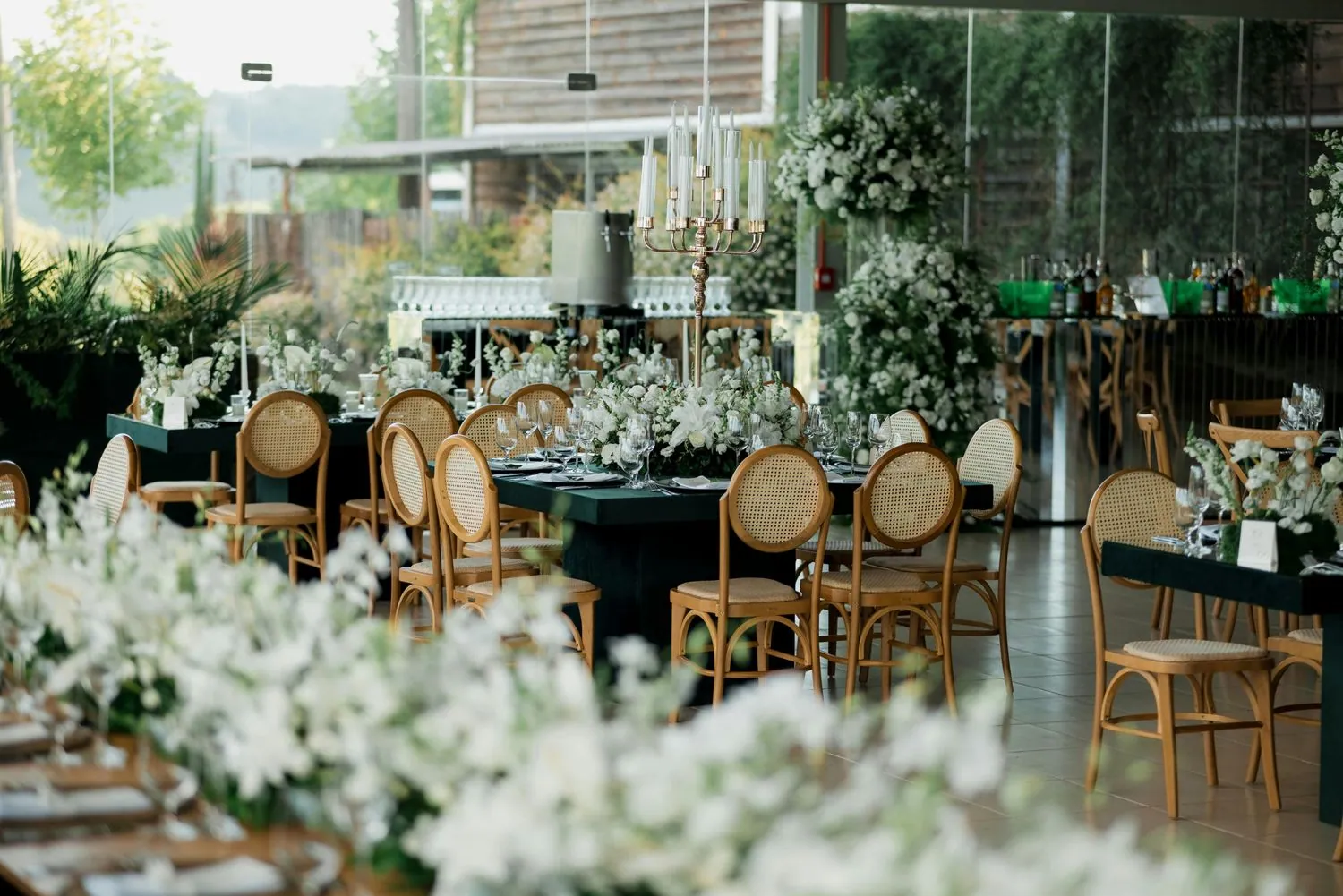 Salón de la Quinta Las Tres Marías montado para una recepción